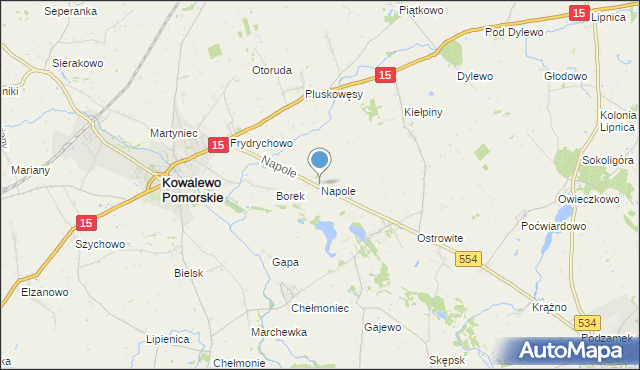 mapa Napole, Napole gmina Kowalewo Pomorskie na mapie Targeo